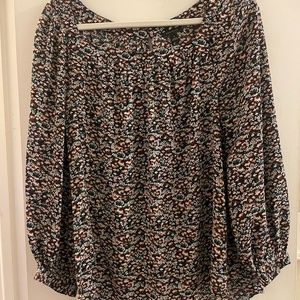 Ann Taylor 3/4 Length Sleeve Floral Blouse, M